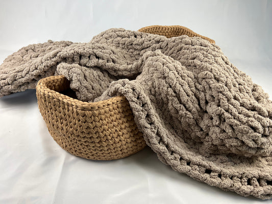 Kuschelige Grobstrick Decke